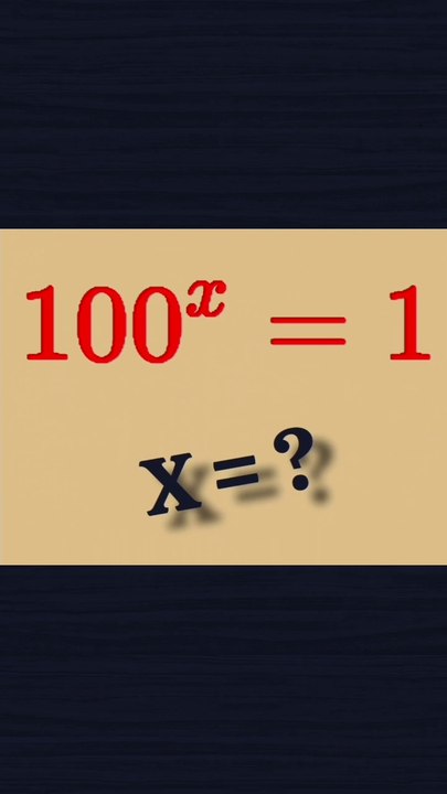 🔴 ¡Desarrollando la ECUACION EXPONENCIAL 100 elevado a la X es igual a 1! 🔵 ¡Paso a paso!