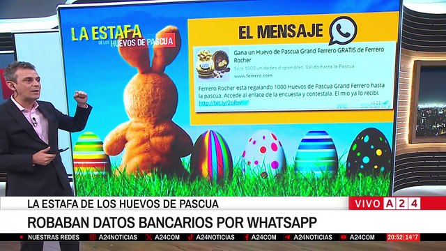 🚨 ESTAFA DE LOS HUEVOS DE PASCUA: ROBAN DATOS BANCARIOS POR WHATSAPP