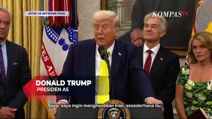 Detik-Detik Trump Hentikan Bicara soal Nuklir Iran Karena Tamu Pingsan di Gedung Putih