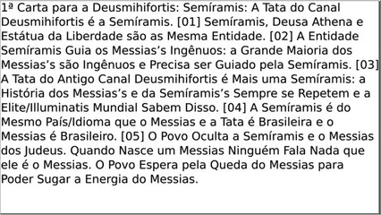 1ª Carta para a Deusmihifortis: Semíramis.