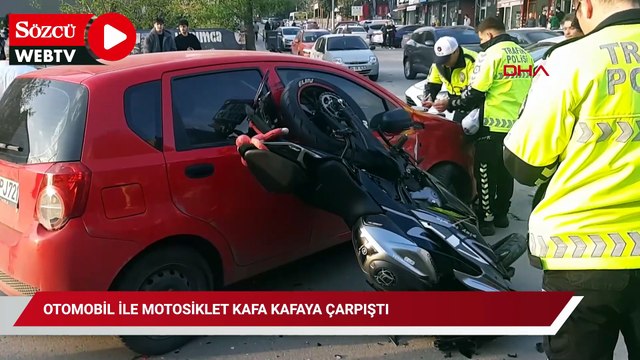 Kocaeli'de otomobil ile motosiklet kafa kafaya çarpıştı: 1 yaralı
