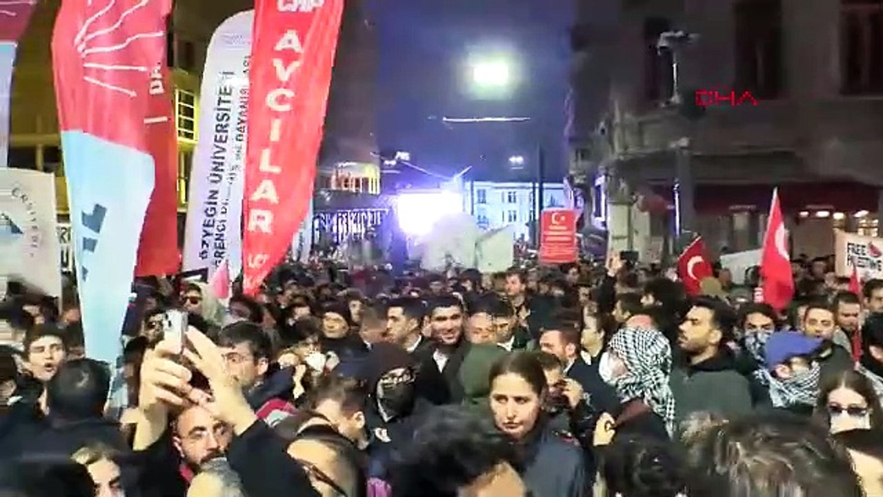 Taksim karıştı! CHP'nin Filistin yürüyüşüne polis müdahalesi