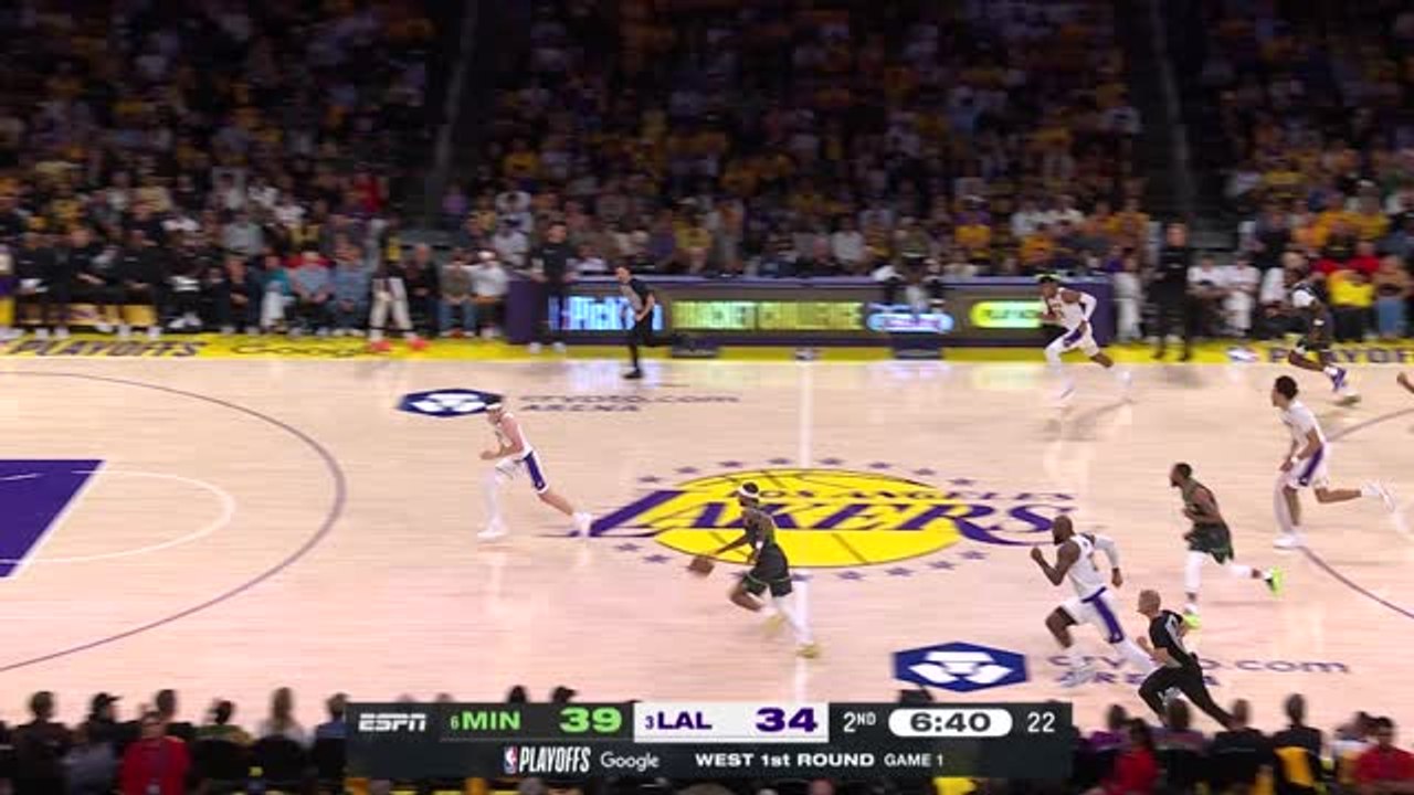 LeBron leaps out of nowhere for crazy block