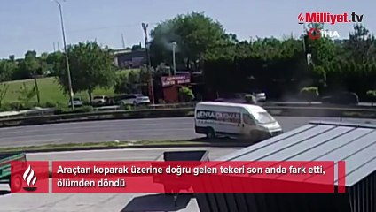 Tekeri kopan safari aracı faciaya neden oluyordu