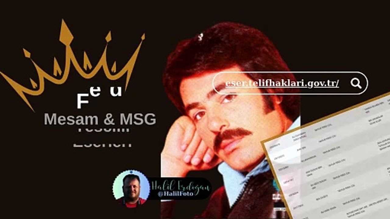 Ferdi TAYFUR Tescilli Eserleri Hangileri? Mesam ve MSG Tescilli Eserlerin Listesi Videoda..