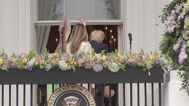 Donald and Melania Trump make stirring entrance at 2025 White House Easter Egg Roll