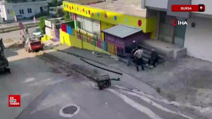 Bursa'da altyapı sırasında, Bursagaz borusu patladı