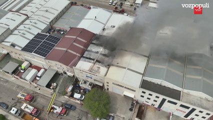 Un incendio se desata en una nave industrial de Getafe, aunque sin causar heridos