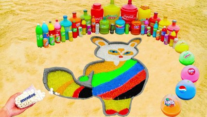How to make Rainbow Shifu in KungFu Panda with Orbeez, Balloons of Fanta, Coca Cola, Mentos & Sodas