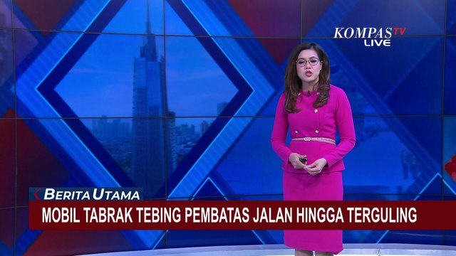 Minibus Terguling Usai Tabrak Tebing Pembatas Jalan di Kulon Progo