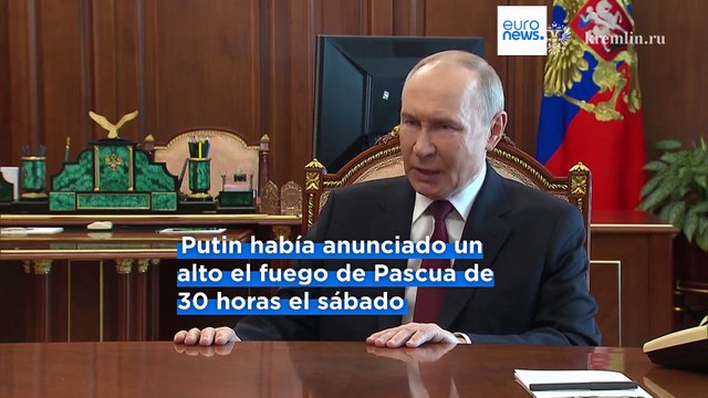 Zelenski afirma que los ataques rusos continúan pese al anuncio de Putin de un alto el fuego en Semana Santa