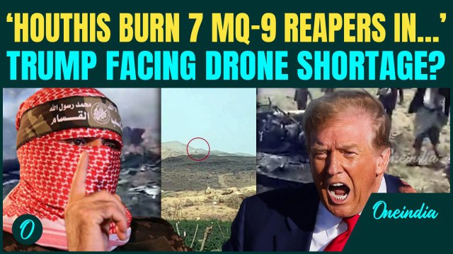 Houthis Rip Apart 2 American MQ-9 Reapers Within 24 Hours | Watch Houthis Flaunt Burning US Drones