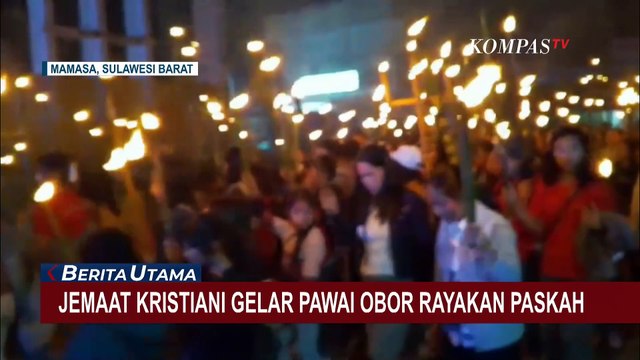 Meriah! Pawai Obor Paskah di Mamasa Sulbar, Jemaat Jalan Subuh Sambut Kebangkitan Kristus