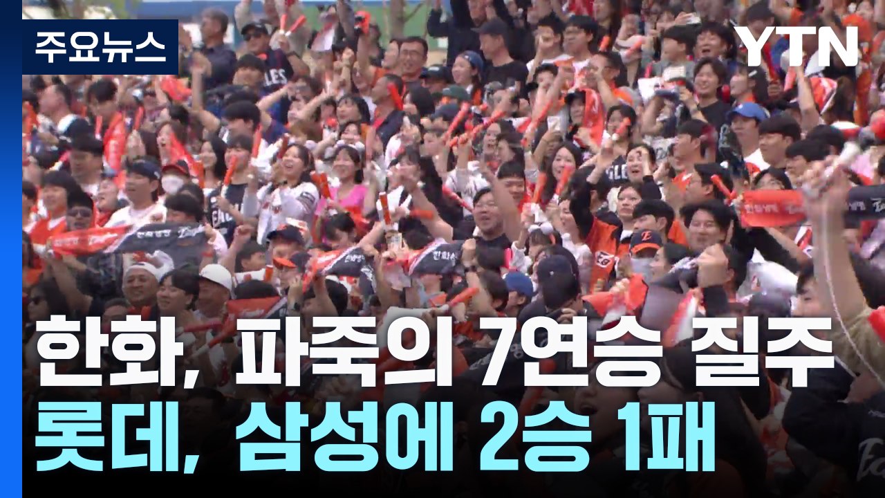 한화, 파죽의 7연승 질주...롯데, 삼성에 2승 1패 '위닝 시리즈' / YTN