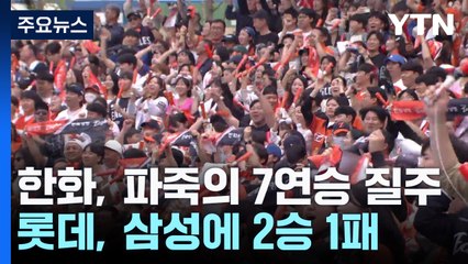 한화, 파죽의 7연승 질주...롯데, 삼성에 2승 1패 '위닝 시리즈' / YTN