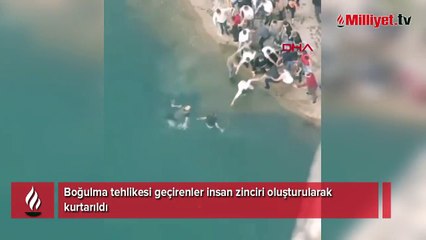 Batman'da korku dolu anlar! 3 kişi boğuluyordu insan zinciri oluşturularak kurtarıldı