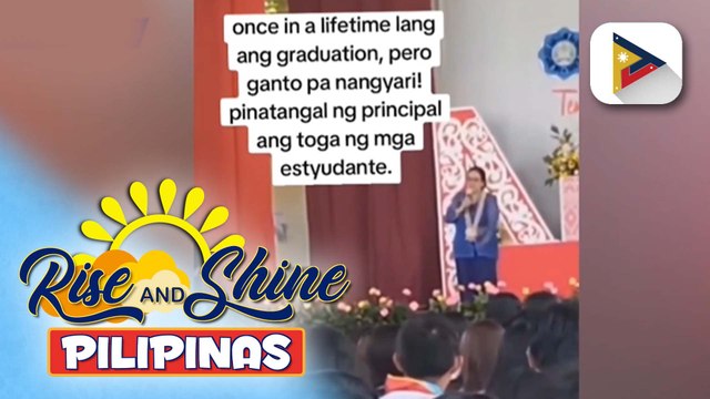 Pagpapatanggal ng Principal sa Antique sa toga ng ilang Senior High School graduates...