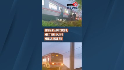 Setelah Tabrak Mobil, Kereta Ini Anjlok Keluar Jalur Rel