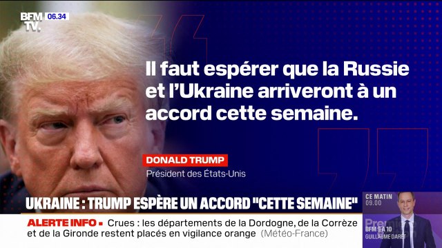 Alors que l'Ukraine et la Russie s'accusent de violer la trêve, Donald Trump espère un accord