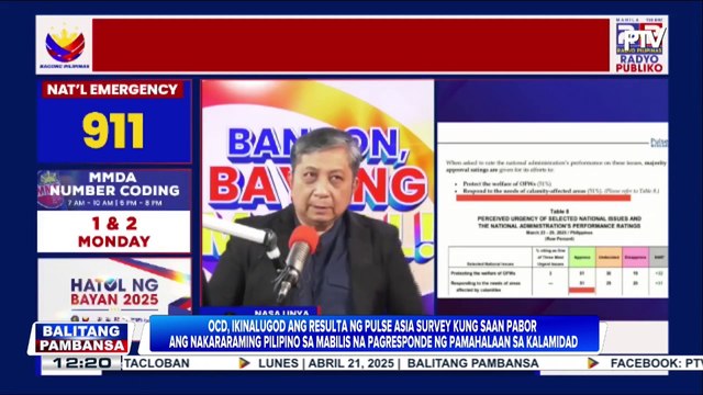 OCD, ikinalugod ang resulta ng Pulse Asia Survey kung saan pabor ang nakararaming Pilipino...