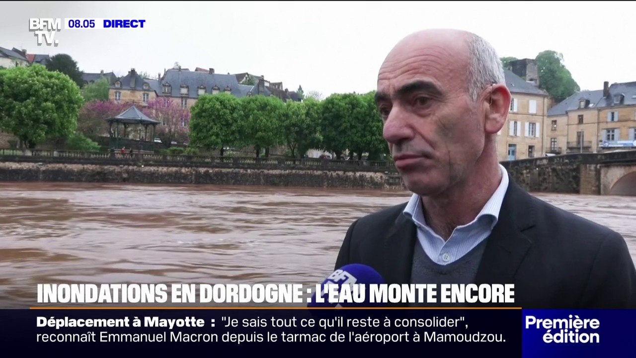 Inondations en Dordogne: "Nous avons un pic de crue attendu à la mi-journée", estime Laurent Mathieu (maire de Montignac-Lascaux)