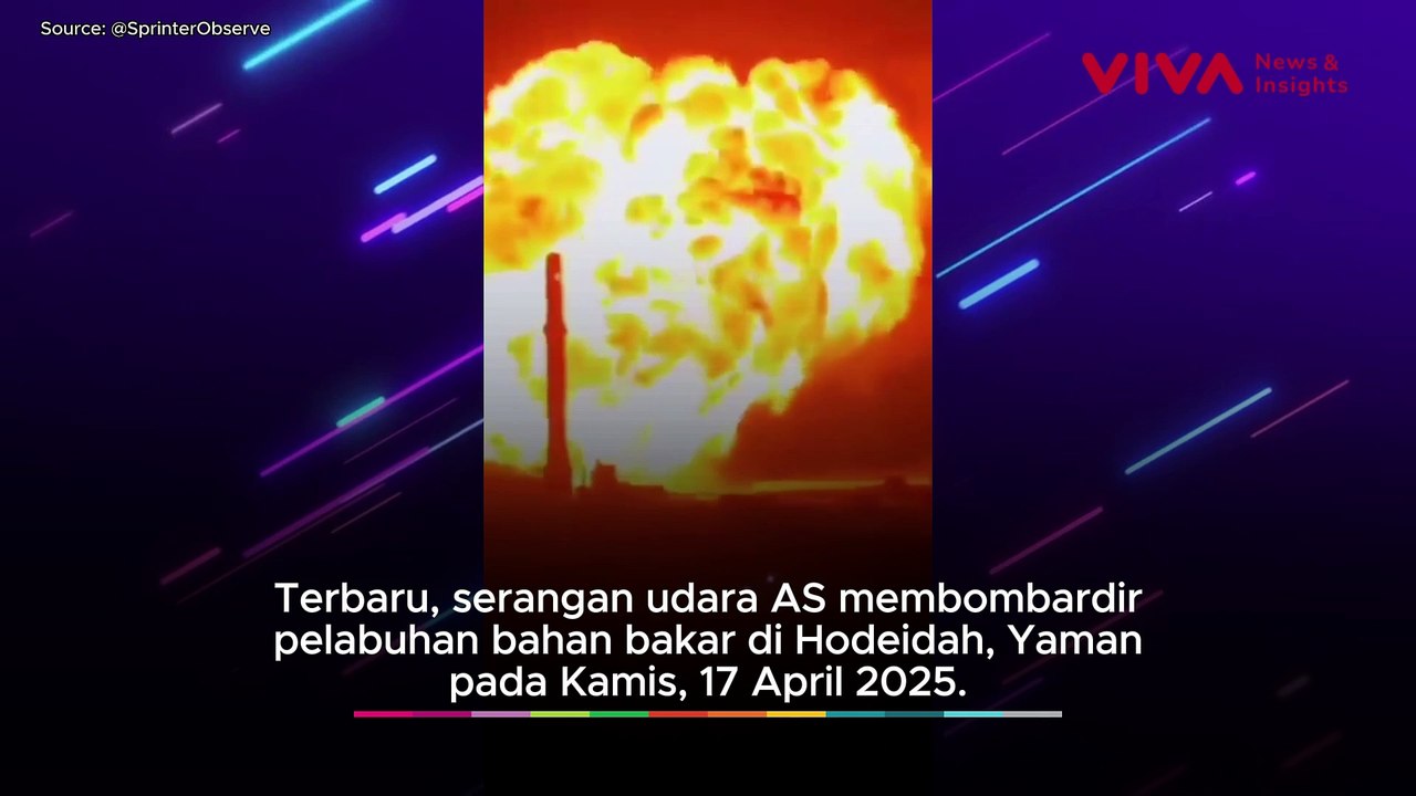 Penampakan Ngeri Pelabuhan Yaman Dibombardir AS