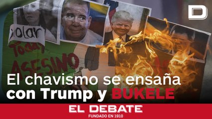 El chavismo se ensaña con Trump y Bukele y queman figuras suyas en Caracas