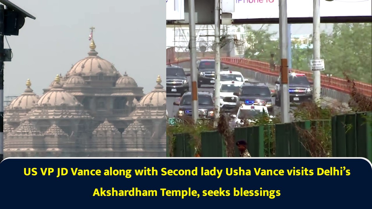 US VP JD Vance along with Second lady Usha Vance visits Delhi’s Akshardham Temple, seeks blessings