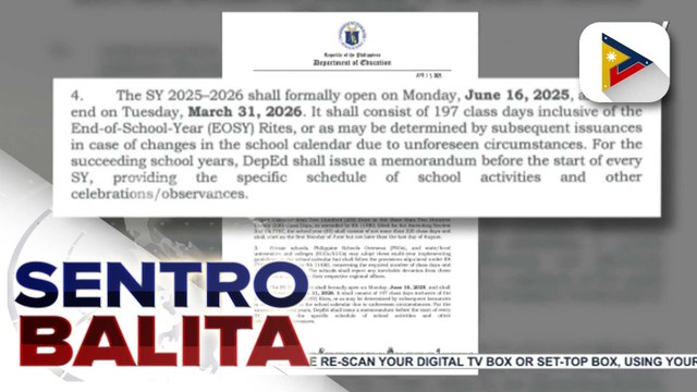 S.Y. 2025-2026 ng mga pampublikong paaralan, magsisimula sa June 16 ayon sa DepEd
