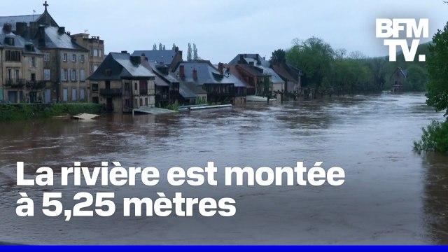 Crues: l’eau continue de monter à Montignac-Lascaux (Dordogne), ce lundi de Pâques