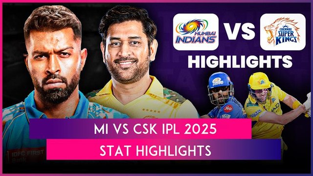 MI vs CSK IPL 2025 Stat Highlights: Rohit Sharma, Suryakumar Yadav Script Win For Mumbai Indians