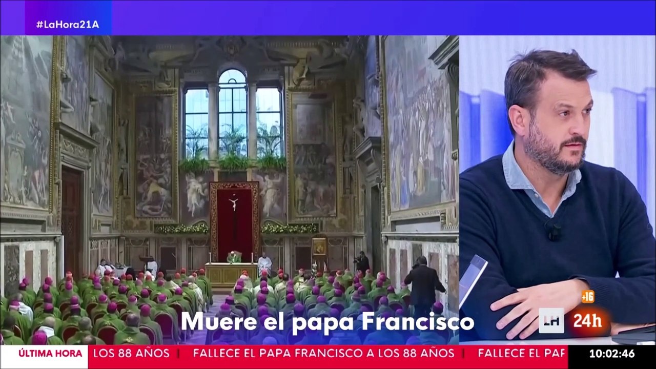Así ha informado RTVE, la televisión pública española, de la muerte del papa Francisco