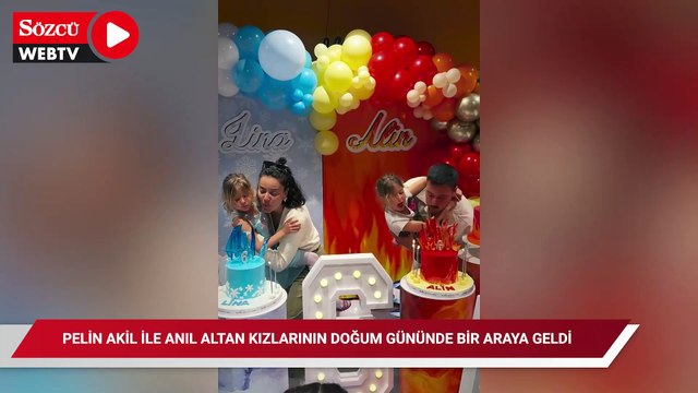 Pelin Akil ile Anıl Altan ikiz kızlarının doğum gününde bir araya geldi