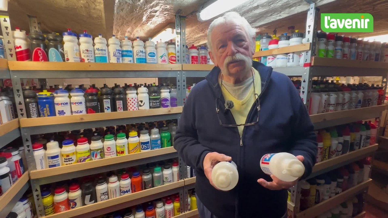 Willy collectionne les bidons de course à Modave