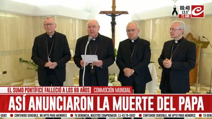 Dolor por la muerte del Papa: así anunciaron la triste noticia