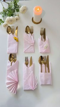 Easy Dining Table Decor via: @_homeblogstoryDiscover simple and stylish ways to set your dining table with this easy decor video! Learn creative ideas for folding napkins and placing cutlery to impress your guests effortlessly. Perfect for any occasion!