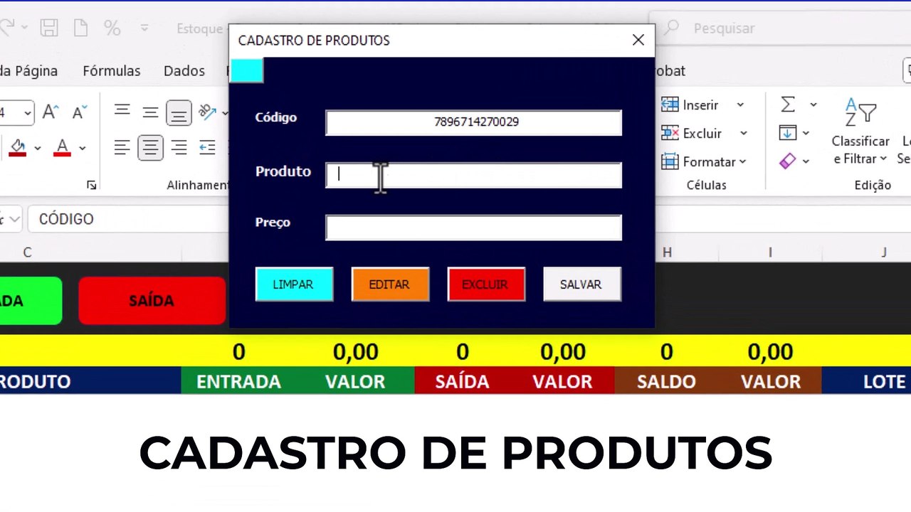Planilha para Controle de Estoque por Lote Utilizando Leitor | PRONTA