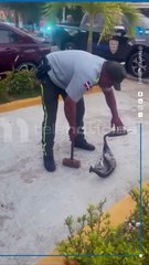 Cansado de las denuncias de ruido, teniente destruye mofle de motor