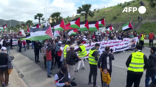 تظاهرة في المغرب ضد سفينة يشتبه بأنها تنقل قطع غيار طائرات حربية إلى إسرائيل
