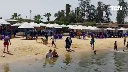 إقبال كبير من المواطنين على شواطئ الإسماعيلية احتفالا باعياد الربيع