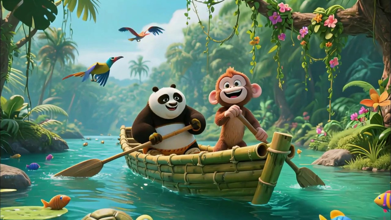 Row Row Row Your Boat | Kids Nursery Rhymes | English party Simple song