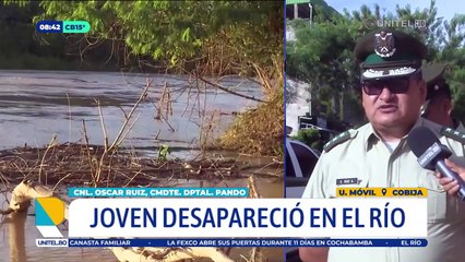 Aún no dan con el paradero del joven que desapareció en un río de Pando, Bomberos de Brasil apoyan con la búsqueda