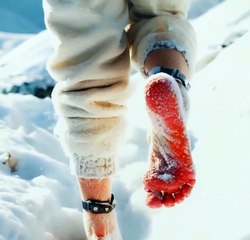 Irina's Barefoot Snow Hiking