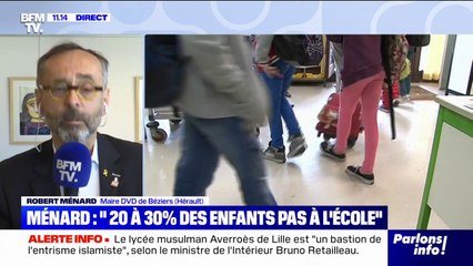 Robert Ménard déplore des écoles avec "20 à 30%" d'enfants absents