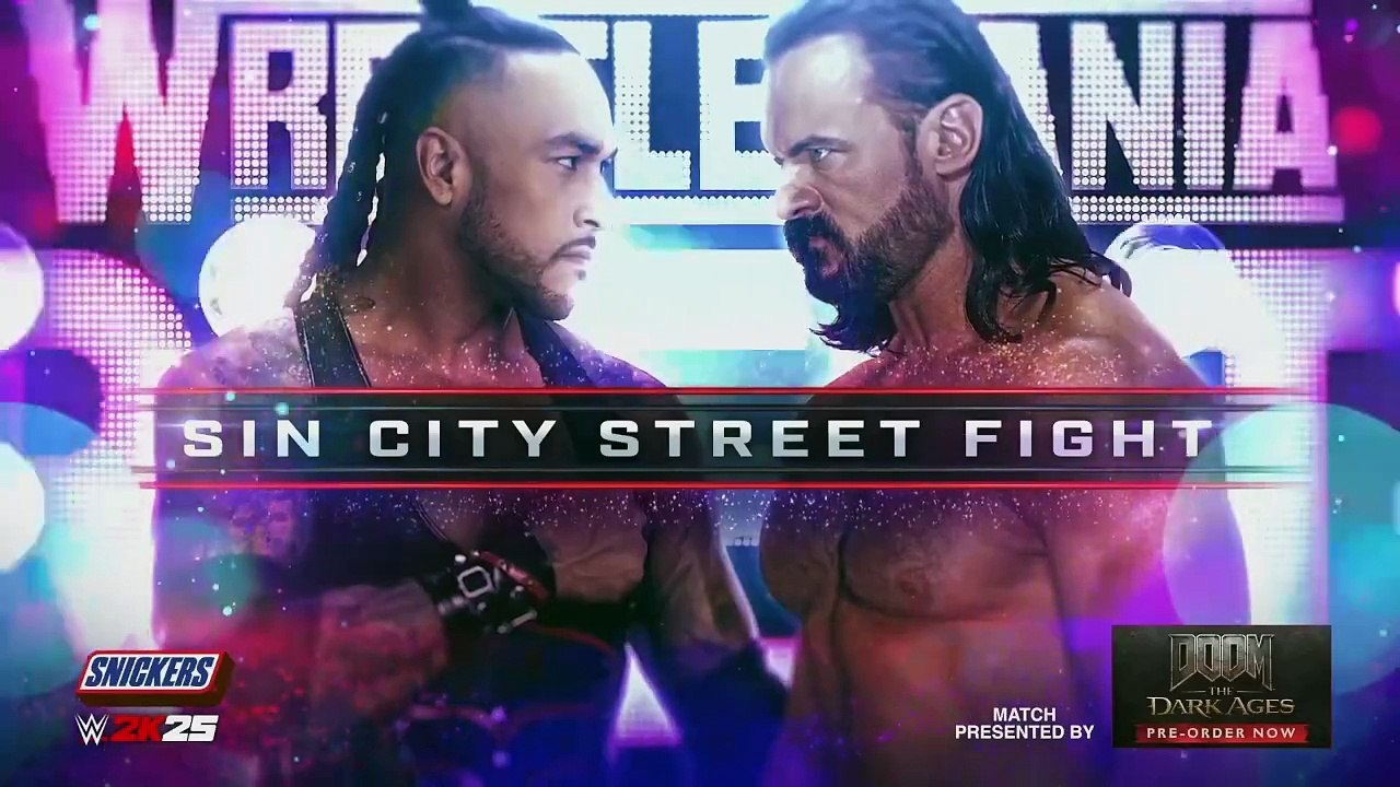 WRESTLEMANIA 41 - SIN CITY STREET FIGHT - DREW MC Intyre vs DAMIAN PRIEST