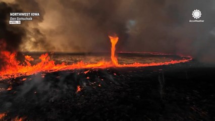 Controlled burn spawns ‘firenado' in northwestern Iowa