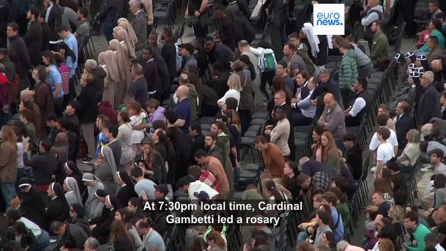 Rosary prayer for late Pope Francis led by Cardinal Mauro Gambetti in St Peter’s Square