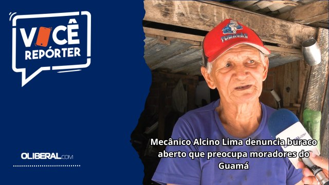 Mecânico Alcino Lima denuncia buraco aberto que preocupa moradores do Guamá