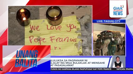 Mga Pilipino, nagluluksa sa pagpanaw ni Pope Francis; nag-alay ng mga bulaklak at mensahe ng pagmamahal at pasasalamat | Unang Balita