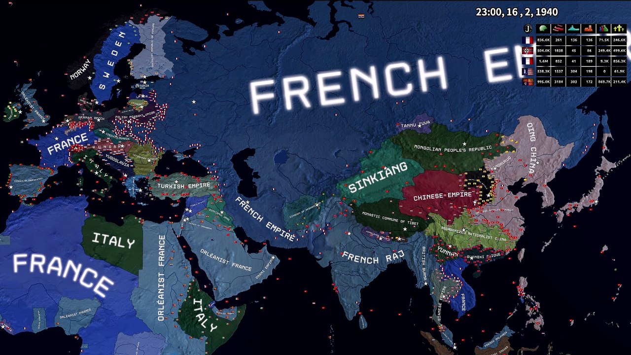 What If Every Country Had the French Focus Tree - HOI4 Timelapse